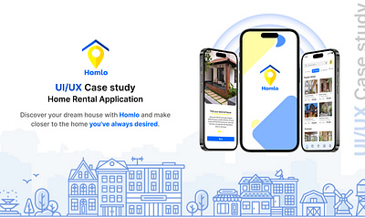 Finding a rental house"Homlo" case study figma finding a rental house homlo interaction mobile app uidesign uiuxdesigner user experience user interface uxdeisgn visual design