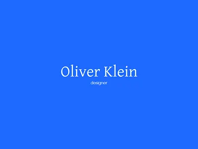 Oliver Klein logo branding design graphic design illustration logo typography vector