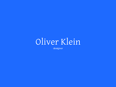 Oliver Klein logo branding design graphic design illustration logo typography vector