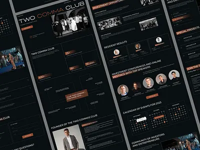Landing page. Closed investment club branding club design investments landing logo main screen modern stylish ui ux website