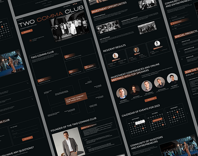 Landing page. Closed investment club branding club design investments landing logo main screen modern stylish ui ux website
