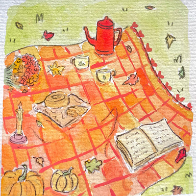 Autumnal Illustrations artwork autumn card design cute design illustration watercolour