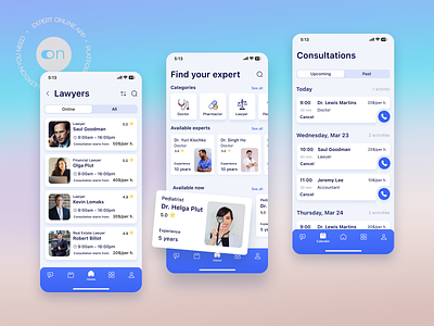 Expert online healthcare app app design app for consultations app ui app ux healthcare app healthtech mobile design mobile ui telemedicine ui ux