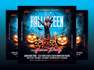 Halloween Flyer club event flyer design halloween halloween 2023 halloween costume party halloween flyer halloween gift halloween havoc halloween horror party halloween party halloween week holidat party pumpkin season spooky spooky october spooky season trick or treat usa
