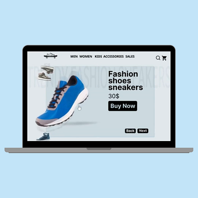 Prototyped shoe website 3d animation branding design designer figma graphic design logo motion graphics prototyping shoes ui uidesign webdesign website