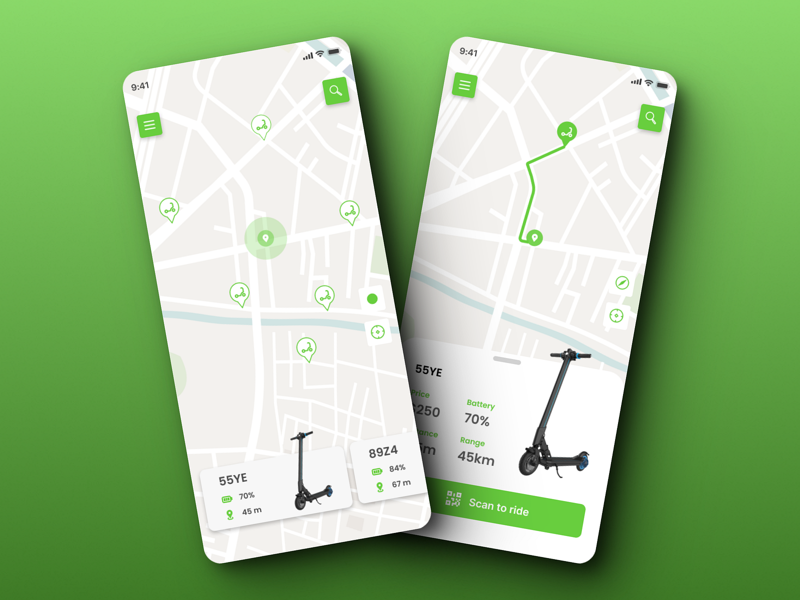 Electric Scooter App Design by Saleh on Dribbble