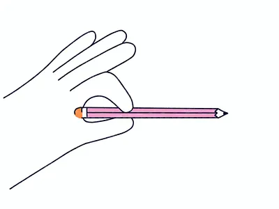 The good old rubber pencil trick animation character creative hand illustration motion pencil pro procreate simple