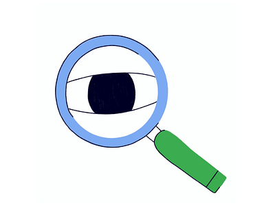 I spy with my not so little eye… animation character eye illustration look magnifying glass motion procreate simple