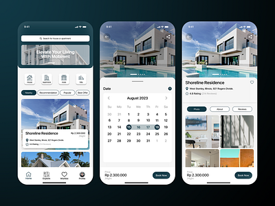 Mobirent - Booking App UI With Figma agency booking app figma mobile app real estate travel ui