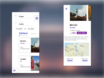 #DailyUI 068 : Flight Search app challenge tourism ui