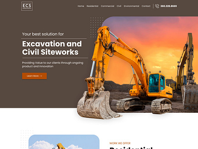 Excavation and Civil Siteworks Company branding construction design figma home homepage landing landing page landingpage product design ui uidesign uiux user interface ux ux design uxui web design webdesign website