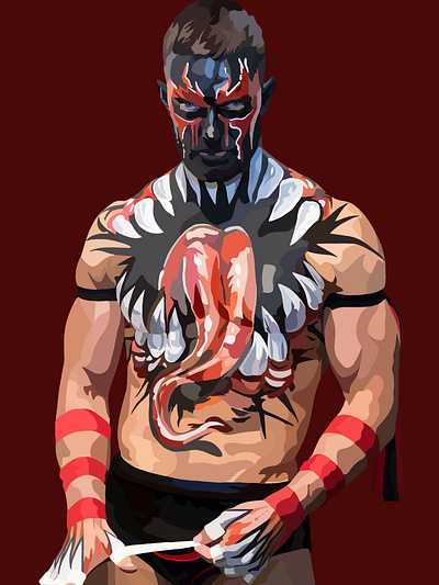 Finn Balor colour digital art finn balor graphic design procreate semi realism tv wwe