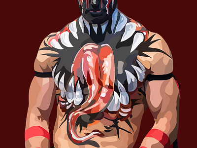 Finn Balor colour digital art finn balor graphic design procreate semi realism tv wwe