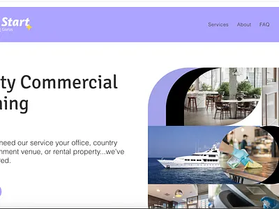 Commercial Cleaning Company above the fold animation design logo modern one page sections simple web design
