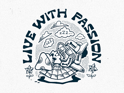 Live With Passion illustration lettering merch design skitchism t shirt typography
