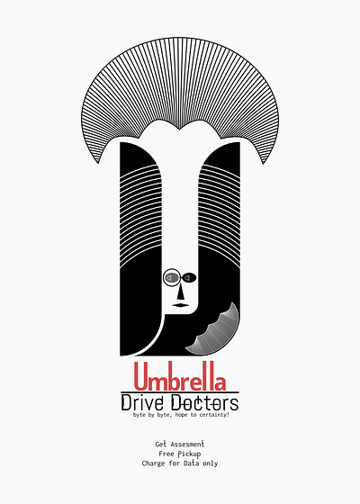Umbrella Drive Doctors, Data Recovery and Drive Repair. abstract brand identity branding graphic design ideas illustration logo typography ui ux