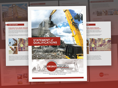 Virginia Wrecking Co | Statement of Qualifications Booklet book booklet booklet design branding brochure company design document logo paper print publication qualifications statement wrecking