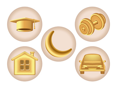 Gold Icons gold gold icons gold things golden cap golden car golden dumble golden home golden moon graduation cap icons
