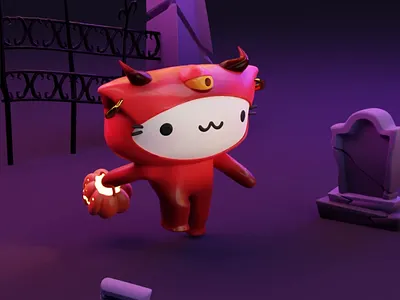 Halloween Game Animation animation b3d blender 3d gaming graveyard halloween spooky video game