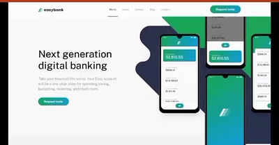 Day 3/30 easebank landing page with button interaction animation motion graphics ui