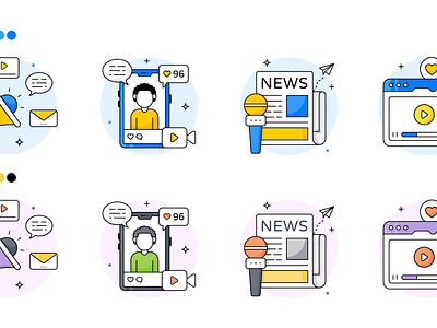 Social Media Icons color icons icons marketing icons news outline icons social icons social media social media icons social media marketing solid color icons