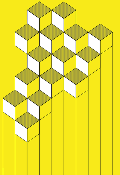 Yellow cubes blocks bright cubes design digital artwork graphic design illustration print yellow