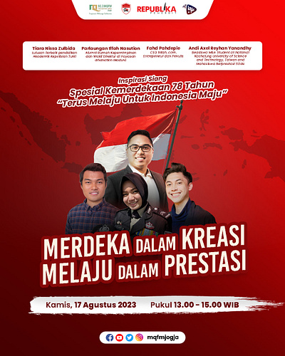 Hari Kemerdekaan Indonesia MQFM Jogja Poster Design graphic design independence day indonesia kemerdekaan poster social media social media design