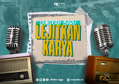 MQFM Jogja Dies Natalis AKRB Poster Design design graphic design halftone design paper cut design paper design paper torn poster print layout radio