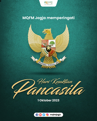 Hari Kesaktian Pancasila MQFM Jogja Socia Media Design indonesia instagram kesaktian pancasila poster design social media social media design