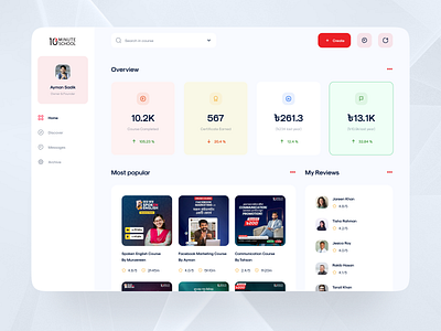 10 Minute School Dashboard Design 10minuteschool abstract branding creative dashboard design education education ui ui uidesign uiux