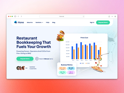 Hone Bookkeeping Homepage elementor marketing ux web design