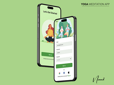 Yoga app ui app branding graphic design meditation mobile product ui ux yoga