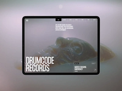 Drumcode Records, Website Design & 3D 3d 3d art animation branding design figma illustration layout logo minimal motion motion graphics music record label techno ui uidesign uiux webdesign webflow