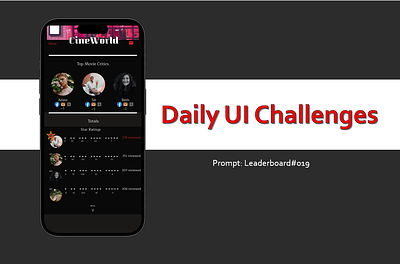 Daily UI Challenges : Leaderboard #019 dailyui figma ui ux