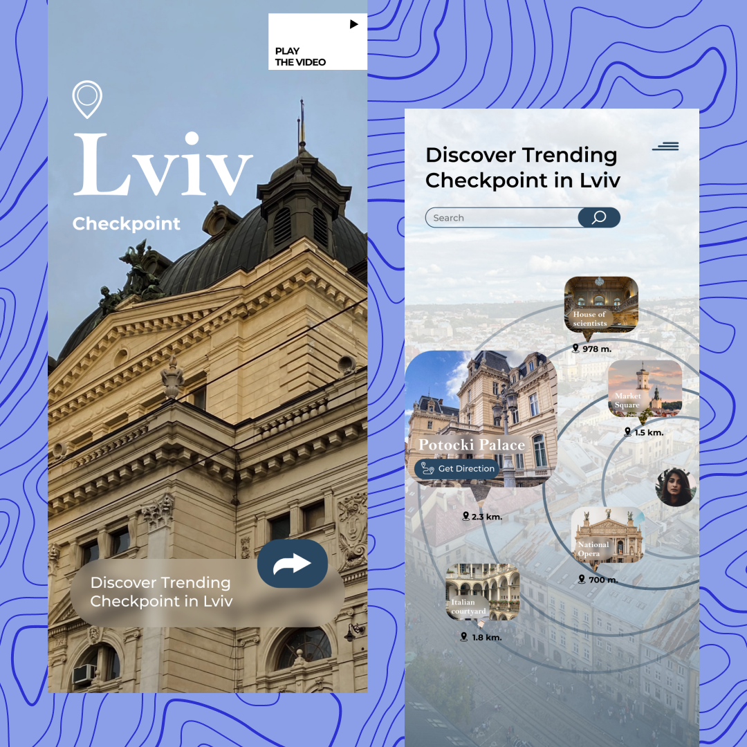 Lviv Checkpoint' Travel App UI\UX Design 3d animation app branding design figma graphic design illustration landingpage logo mobiledesign motion graphics ui uiux uiuxdesign ux vector webdesign