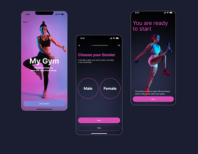 Fitness app application gym health mobile app uiux