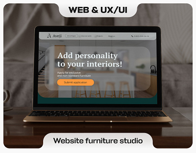 Aveji. Website of the studio of furniture branding design graphic design landing typography ui ux web