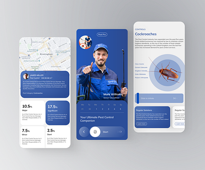 PestPro - Pest control mobile ap app appdesign application design mobileapp mobileappdesign problemsolving productdesign ui uidesign uiux uiuxdesign uiuxdesigner ux uxdesign uxdesigner uxui