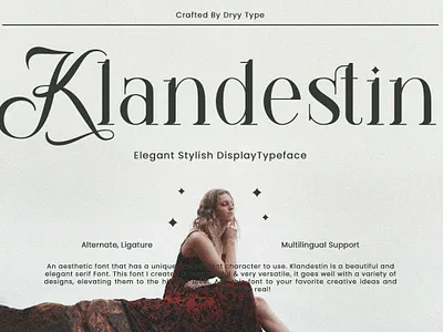 Klandestin - Elegant Serif Typeface beauty branding elegant fashion font free font script serif stylistic serif typeface