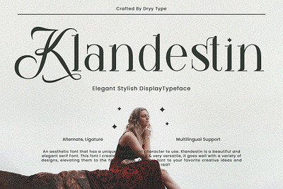 Klandestin - Elegant Serif Typeface beauty branding elegant fashion font free font script serif stylistic serif typeface