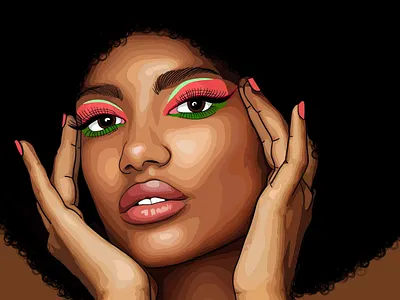 Afro girl afro art digital art drawing illustration portrait
