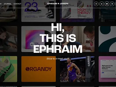 Ephraim Joseph Website Design animation black branding clean design graphic design logo logo design minimal photography red ui ux web de web design white
