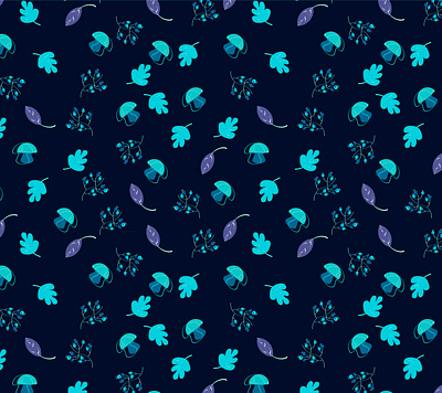 autumn pattern illustrator bright mushrooms leaves berries design graphic design illustration