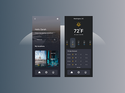 dailyUI_037 weather dailyui dark mode design mobile ui weather weather app