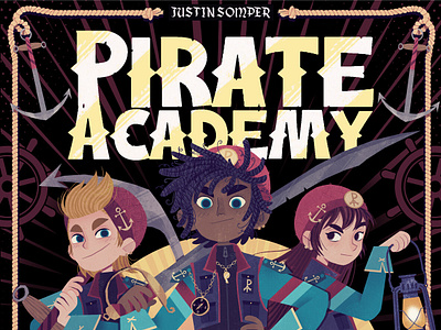 Pirate Academy Book Cover art design artwork book cover book cover artwork book cover design book illustration cartoon illustration chapter book cover children book cover children book illustration childrens cover art design digital illustration fiction book cover illustration kid pirate pirate academey vector illustration