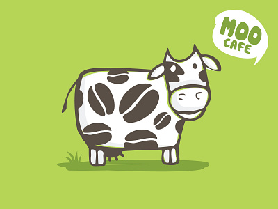 Moo Café (2014) cafe cartoon coffee cow design illustration logo moo