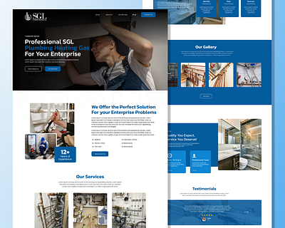 SGL Plumbing Heating Gas Ui - Ux Design agency clean design ecommerce figma figma design homepage homepage design landing page plumbing plumbing ui ui ui design ui trends ui ux unique ui design ux web web design website website design