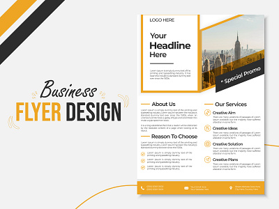 Corporate Business Flyer Design ads advertising brand identity branding business corporate design flyer graphic design handout leaflet marketing pamplet promo promotion yellow