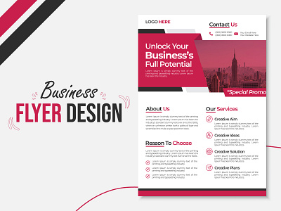 Corporate Business Flyer Design ads advertise advertising brand identity branding business corporate design flyer geometric graphic design handout leaflet marketing pamphlet promo promotion red