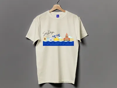 San Diego illustration t shirt